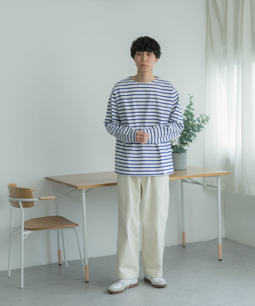 FORK&SPOON(フォークアンドスプーン)の「『ユニセックス』FORK&SPOON ボートネックボーダー(Tシャツ/カットソー・メンズ・ブルー/ホワイト系その他/ピンク/ネイビー・3/4/5)」の12枚目の写真