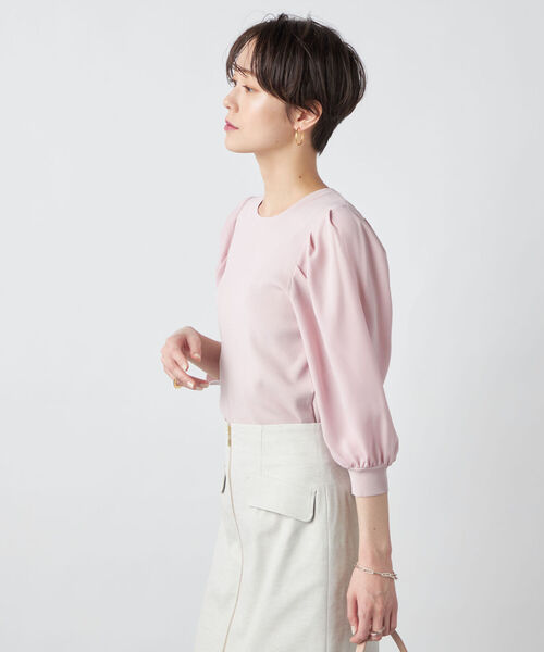 NOLLEY’S Sophi(ノーリーズソフィ)の「《手洗い可能》袖布帛後ろパール総針プルオーバーニット(ニット/セーター・レディース・ホワイト/ネイビー/ベビーピンク・38)」の11枚目の写真