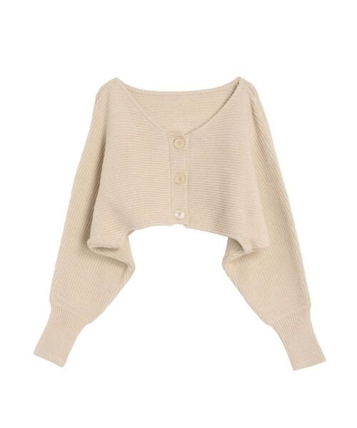LAGUNAMOON(ラグナムーン)の「ショートボレロニットカーディガン(カーディガン/ボレロ・レディース・ホワイト/ベージュ/ネイビー・FREE)」の1枚目の写真