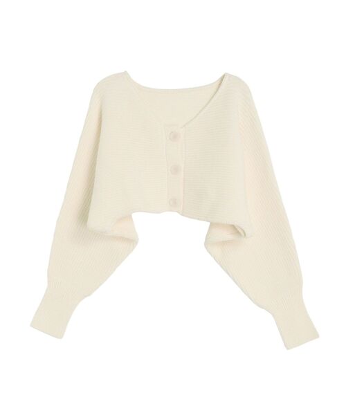 LAGUNAMOON(ラグナムーン)の「ショートボレロニットカーディガン(カーディガン/ボレロ・レディース・ホワイト/ベージュ/ネイビー・FREE)」の2枚目の写真