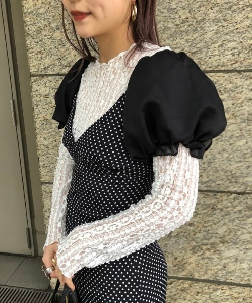 Ray BEAMS（レイビームス）の「sister jane / Polka Midi Dress（ワンピース・レディース・ブラック・SMALL）」の3枚目の写真