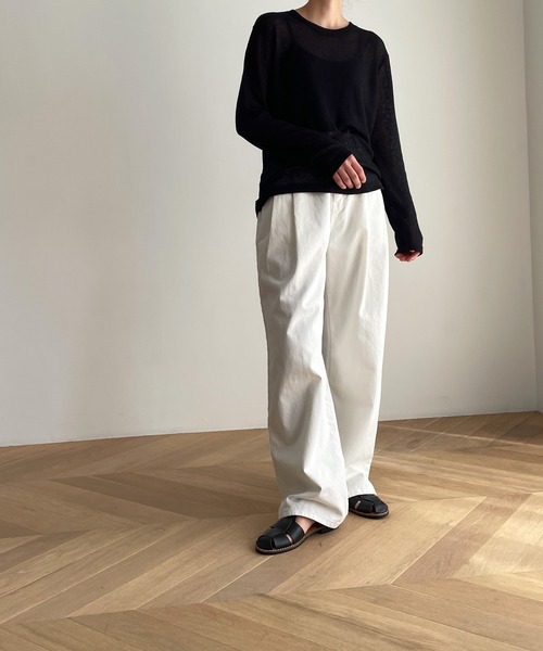 CANAL JEAN（キャナルジーン）の「El mar　リネン混リブロングTシャツ（Tシャツ/カットソー・レディース・ピンク/オートミール/イエロー/ブラック/サックスブルー/ヘザーグレー・ONE SIZE）」の20枚目の写真