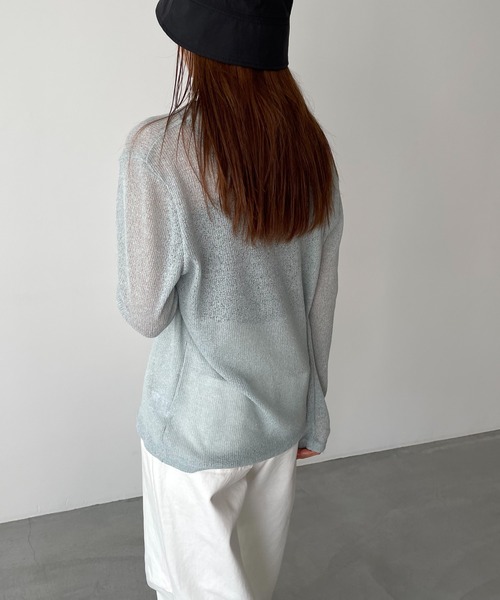 CANAL JEAN（キャナルジーン）の「El mar　リネン混リブロングTシャツ（Tシャツ/カットソー・レディース・ピンク/オートミール/イエロー/ブラック/サックスブルー/ヘザーグレー・ONE SIZE）」の17枚目の写真