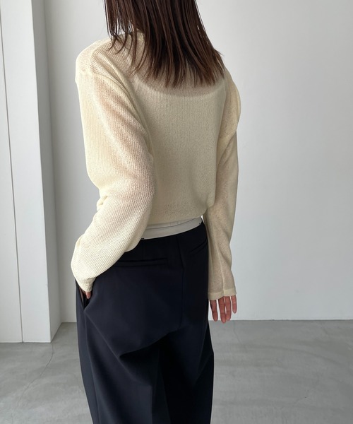 CANAL JEAN（キャナルジーン）の「El mar　リネン混リブロングTシャツ（Tシャツ/カットソー・レディース・ピンク/オートミール/イエロー/ブラック/サックスブルー/ヘザーグレー・ONE SIZE）」の16枚目の写真