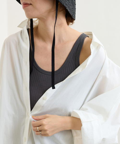 FRAMeWORK（フレームワーク）の「【Healthknit/ヘルスニット】別注タンクトップ（タンクトップ・レディース・チャコールグレー/ホワイト/カーキ/ピンク/イエロー・FREE）」の3枚目の写真