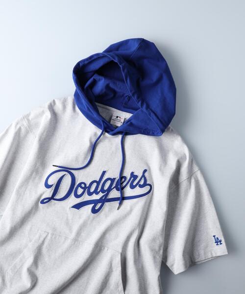 MLB(メジャーリーグベースボール)の「MLB(エムエルビー)【メンズ】チームプリント半袖Tパーカー(Tシャツ/カットソー・メンズ・ライトグレー/ブラック/グリーン・M/S/L/XL)」の6枚目の写真