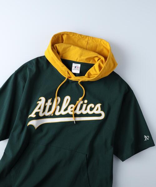 MLB(メジャーリーグベースボール)の「MLB(エムエルビー)【メンズ】チームプリント半袖Tパーカー(Tシャツ/カットソー・メンズ・ライトグレー/ブラック/グリーン・M/S/L/XL)」の12枚目の写真