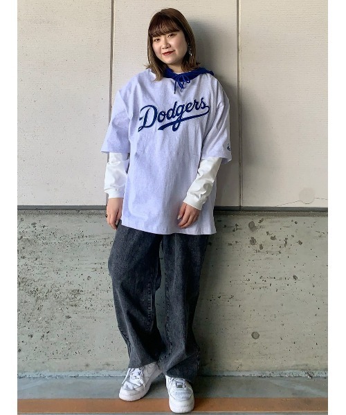 MLB(メジャーリーグベースボール)の「MLB(エムエルビー)【メンズ】チームプリント半袖Tパーカー(Tシャツ/カットソー・メンズ・ライトグレー/ブラック/グリーン・M/S/L/XL)」の22枚目の写真