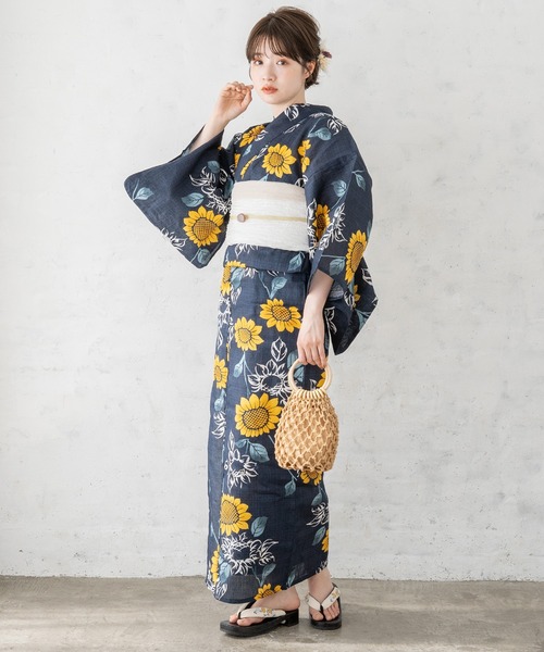 ゆかた館グレース（ユカタカングレース）の「こだわり浴衣５点セット（浴衣・レディース・エンジ/ラベンダー/ダークブルー/ワインレッド/ライラック/ベージュ/グレー系/ブルー/ネイビー/チャコールグレー/クリーム/サックスブルー/ブルー系その他4/ブルー系その他3/ブルー系その他2/ブルー系/ブラック系・SMALL/MEDIUM）」の19枚目の写真