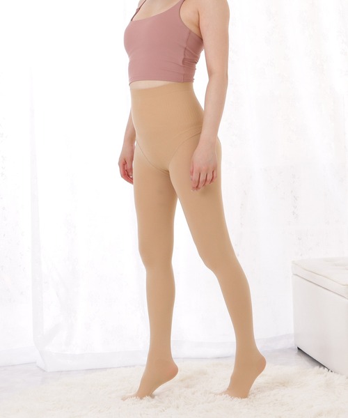 Lace Ladies(レースレディース)の「裏起毛あり/なし 選べる2タイプ ボディ補正ストッキング(タイツ/ストッキング・レディース・グレー系2/ブラウン系1/ブラウン系2/ブラック系2/ベージュ系1/ブラック系1/グレー系1/ベージュ系2・FREE)」の7枚目の写真