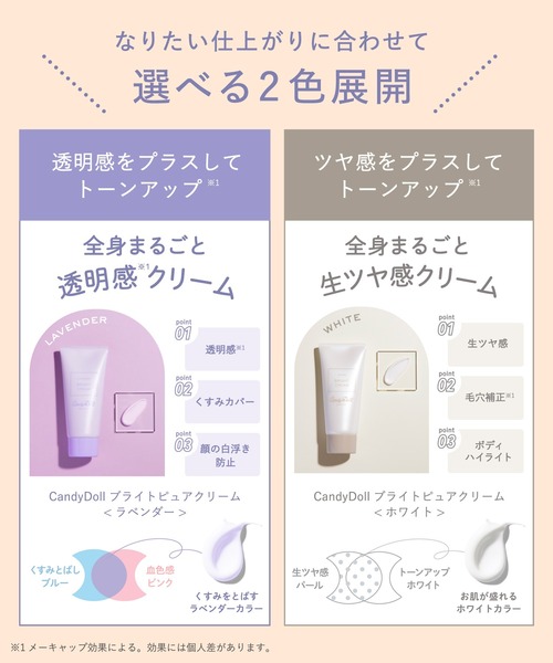 CandyDoll(キャンディドール)の「CandyDoll ブライトピュアクリーム(ボディケア/ボディクリーム・レディース・ラベンダー/ホワイト・FREE)」の18枚目の写真