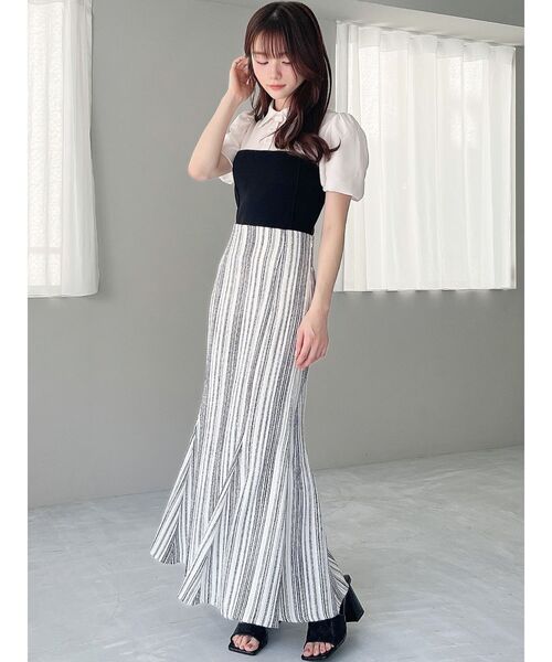 RESEXXY（リゼクシー）の「シャイニーツイードマーメイドスカート（スカート・レディース・ベージュ/ネイビー/アイボリー・FREE）」の8枚目の写真