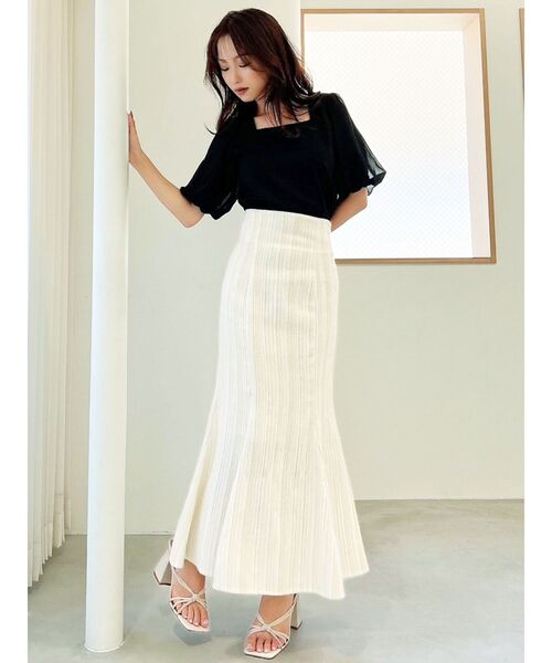 RESEXXY（リゼクシー）の「シャイニーツイードマーメイドスカート（スカート・レディース・ベージュ/ネイビー/アイボリー・FREE）」の16枚目の写真