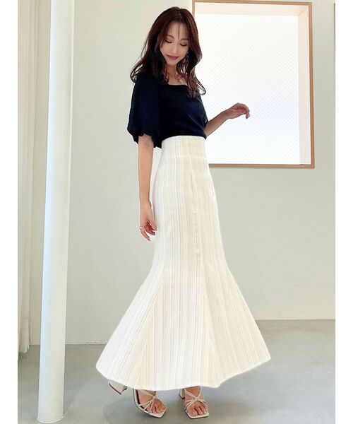 RESEXXY（リゼクシー）の「シャイニーツイードマーメイドスカート（スカート・レディース・ベージュ/ネイビー/アイボリー・FREE）」の12枚目の写真