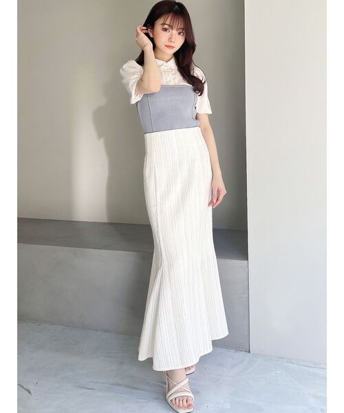 RESEXXY（リゼクシー）の「シャイニーツイードマーメイドスカート（スカート・レディース・ベージュ/ネイビー/アイボリー・FREE）」の22枚目の写真