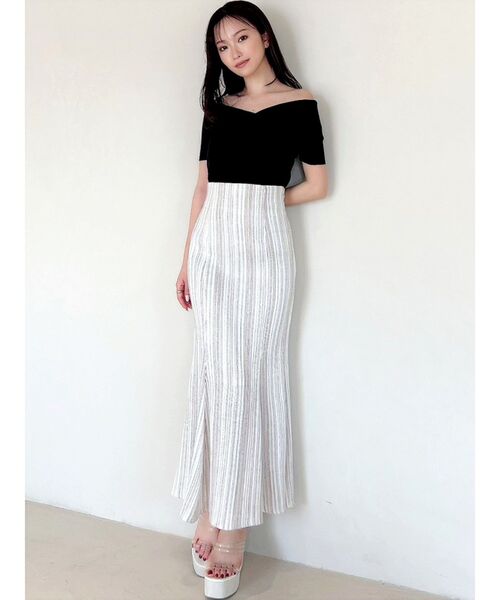 RESEXXY（リゼクシー）の「シャイニーツイードマーメイドスカート（スカート・レディース・ベージュ/ネイビー/アイボリー・FREE）」の13枚目の写真