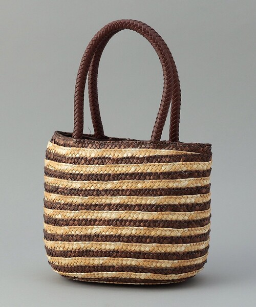 FREAK'S STORE（フリークスストア）の「ストローボーダーバッグ（かごバッグ・レディース・ブラウン/ネイビー・ONE SIZE）」の4枚目の写真