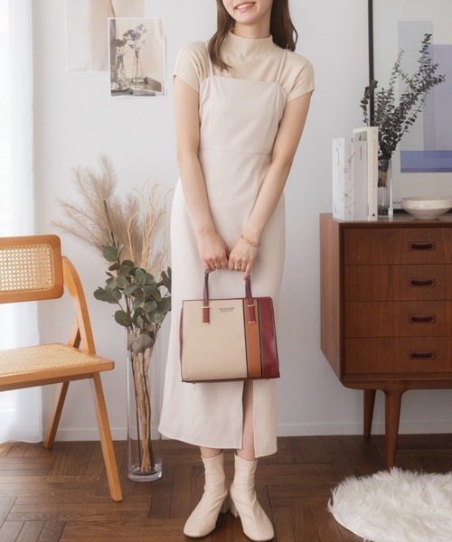 Miniministore（ミニミニストア）の「配色 ハンドバッグ（ハンドバッグ・レディース・ワインレッド/ベージュ/ゴールド/ミント・FREE）」の12枚目の写真