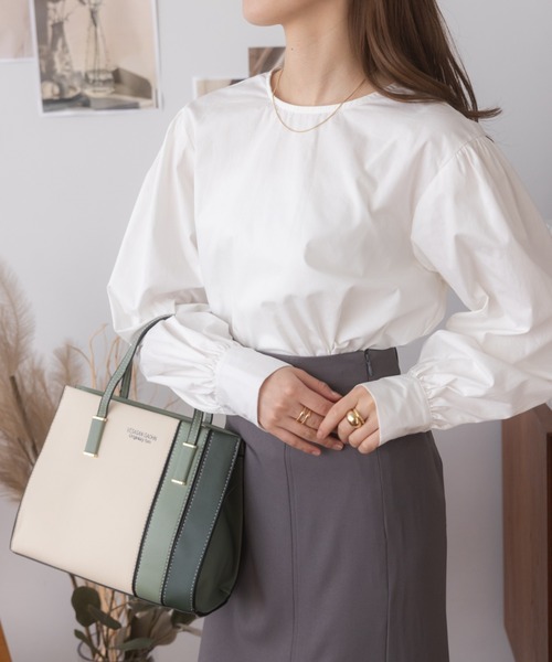 Miniministore（ミニミニストア）の「配色 ハンドバッグ（ハンドバッグ・レディース・ワインレッド/ベージュ/ゴールド/ミント・FREE）」の15枚目の写真