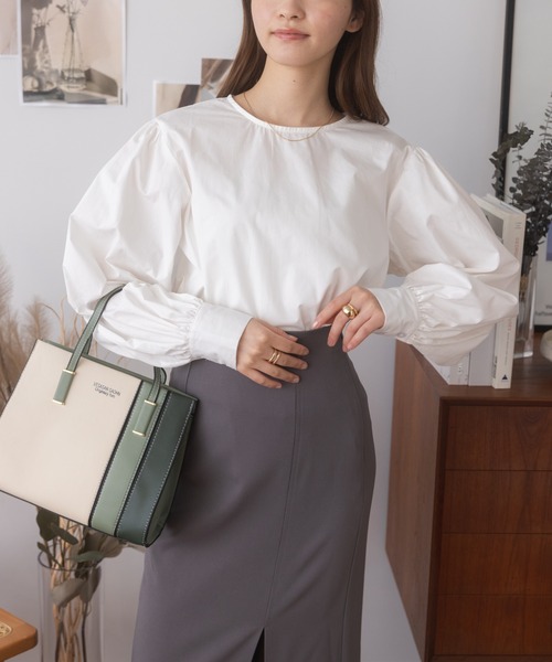 Miniministore（ミニミニストア）の「配色 ハンドバッグ（ハンドバッグ・レディース・ワインレッド/ベージュ/ゴールド/ミント・FREE）」の16枚目の写真
