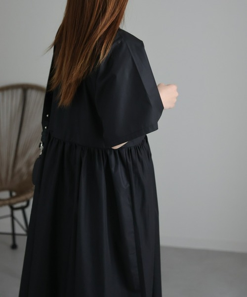 sakishimatokyo（サキシマトーキョー）の「ショートスリーブボリュームシャツワンピース（シャツワンピース・レディース・ベージュ/ブラック・FREE）」の18枚目の写真