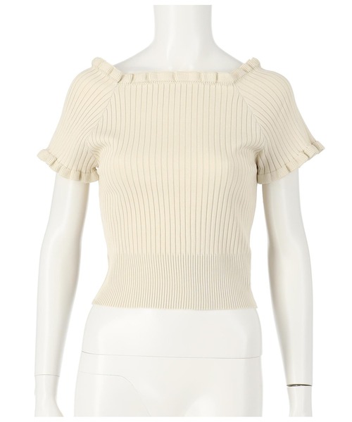 ANAP（アナップ）の「リブメローニットトップスカットソー（Tシャツ/カットソー・レディース・ブラック/グリーン/オレンジ/アイボリー・FREE）」の17枚目の写真