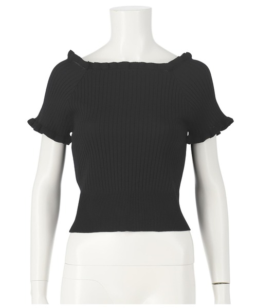 ANAP（アナップ）の「リブメローニットトップスカットソー（Tシャツ/カットソー・レディース・ブラック/グリーン/オレンジ/アイボリー・FREE）」の16枚目の写真