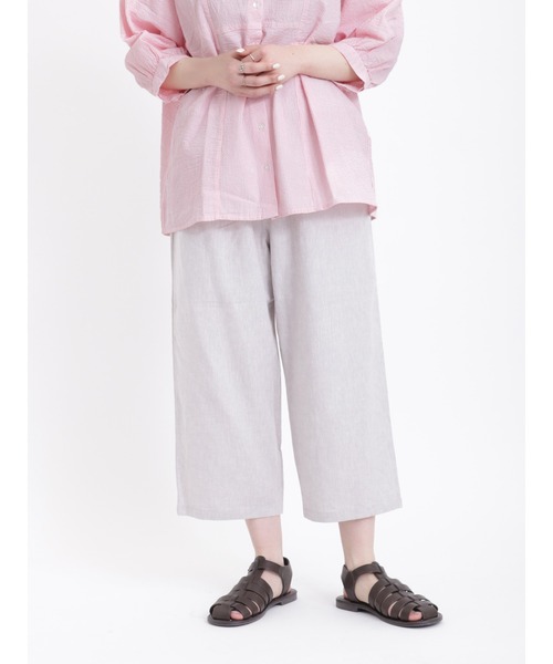 Samansa Mos2（サマンサ モスモス）の「リネンレーヨンゆるテーパード8分丈パンツ（その他パンツ・レディース・グレー/ブルー/ブラック/チャコール/ベージュ・ﾌﾘ-）」の7枚目の写真
