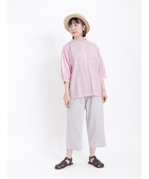 Samansa Mos2（サマンサ モスモス）の「リネンレーヨンゆるテーパード8分丈パンツ（その他パンツ・レディース・グレー/ブルー/ブラック/チャコール/ベージュ・ﾌﾘ-）」の10枚目の写真