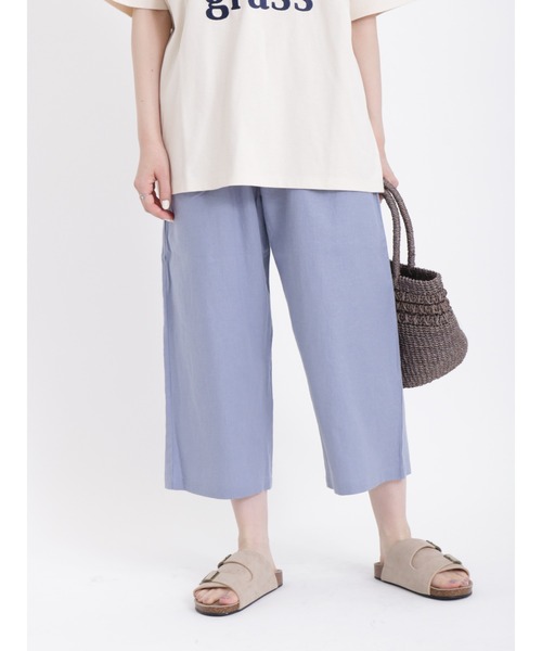 Samansa Mos2（サマンサ モスモス）の「リネンレーヨンゆるテーパード8分丈パンツ（その他パンツ・レディース・グレー/ブルー/ブラック/チャコール/ベージュ・ﾌﾘ-）」の11枚目の写真
