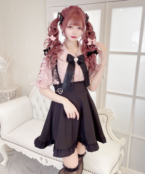 PRIMAVELY パールハートフレアスカート/black MA*RS（アメーバーマーズ）の「パールハートフレアスカート