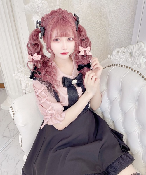 MA*RS(アメーバーマーズ)の「パールハートフレアスカート(スカート・レディース・ピンク/ブラック・FREE)」の11枚目の写真