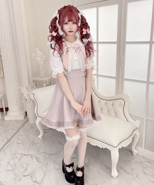 ★激レア★mars マーズ バラ柄 フレアスカートパンツ♡美品♡ MA*RS（アメーバーマーズ）の「ハートバックルフレアスカート