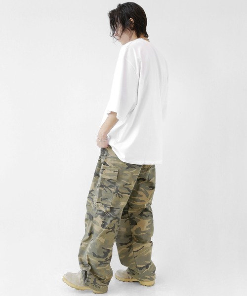 minsobi（ミンソビ）の「迷彩ワイドカーゴパンツ ミリタリーパンツ（カーゴパンツ・メンズ・カーキ/ベージュ・FREE）」の9枚目の写真
