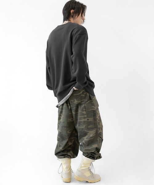 minsobi（ミンソビ）の「迷彩ワイドカーゴパンツ ミリタリーパンツ（カーゴパンツ・メンズ・カーキ/ベージュ・FREE）」の12枚目の写真