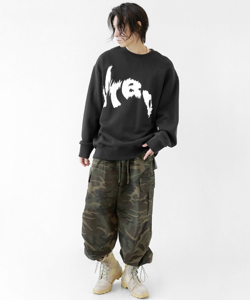 minsobi（ミンソビ）の「迷彩ワイドカーゴパンツ ミリタリーパンツ（カーゴパンツ・メンズ・カーキ/ベージュ・FREE）」の3枚目の写真