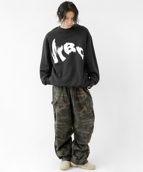 minsobi（ミンソビ）の「迷彩ワイドカーゴパンツ ミリタリーパンツ（カーゴパンツ・メンズ・カーキ/ベージュ・FREE）」の4枚目の写真