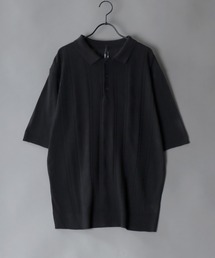 cable knitting polo shirt /ケーブル編み サマーニット ポロシャツ