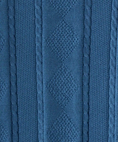 SITRY(シトリー)の「cable knitting polo shirt /ケーブル編み サマーニット ポロシャツ(ポロシャツ・メンズ・ブラック/ホワイト/ネイビー・L/XL/M)」の7枚目の写真