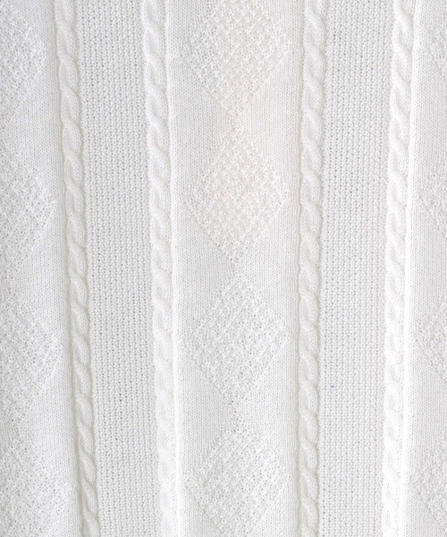 SITRY(シトリー)の「cable knitting polo shirt /ケーブル編み サマーニット ポロシャツ(ポロシャツ・メンズ・ブラック/ホワイト/ネイビー・L/XL/M)」の6枚目の写真