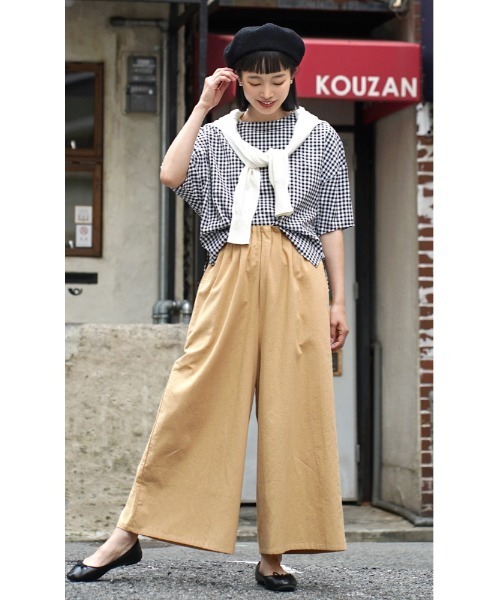zootie(ズーティー)の「リネンライクコットン ウエストギャザーパンツ(その他パンツ・レディース・ブラック/グリーン/ベージュ/アイボリー・M)」の15枚目の写真