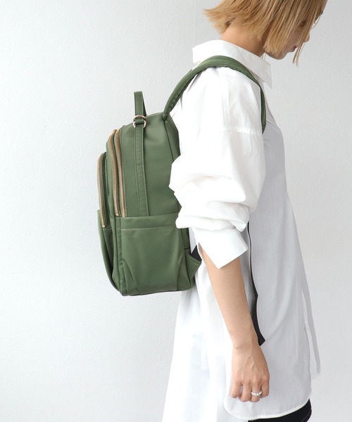 Three Four Time（ｽﾘｰﾌｫｰﾀｲﾑ）の「PC収納ポケット付きリュック（バックパック/リュック・レディース・ブラック/ベージュ/グレー/カーキ・FREE）」の8枚目の写真