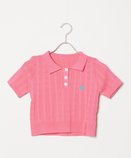 ROOPTOKYO（ループトウキョウ）の「KNIT POLO / ニットポロシャツ（ポロシャツ・レディース・ピンク/クリーム/グレー/ブルー・S/M/1/2）」の4枚目の写真