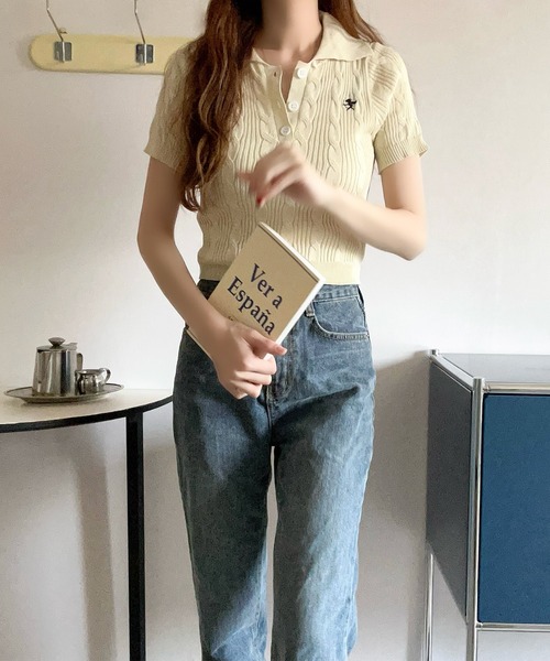 セール】KNIT POLO / ニットポロシャツ（ポロシャツ