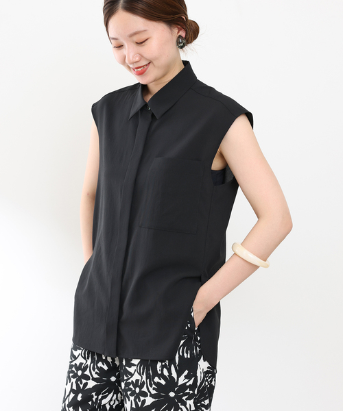 IENA（イエナ）の「シアーポリエステルノースリーブシャツ（シャツ 