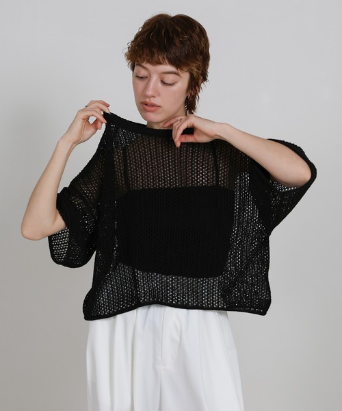 Deuxieme Classe MASON メッシュニット セール】メッシュ ニット 2WAY プルオーバー ウォッシャブル（ニット