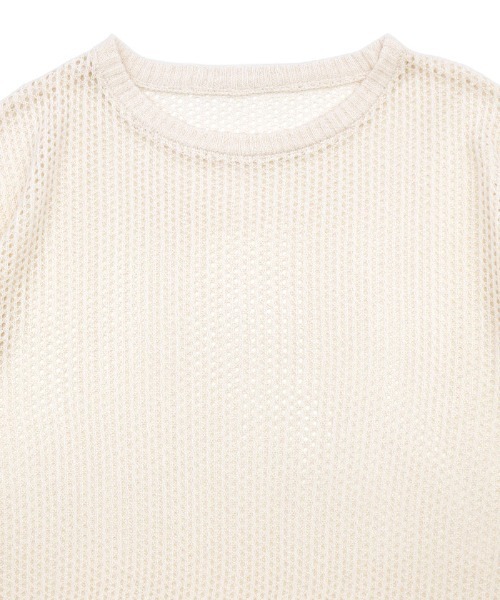 select MOCA(セレクトモカ)の「【定番】リネンタッチメッシュニットトップス(ニット/セーター・レディース・アイボリー/ブラック/ブルー/グリーン/ブラウン/グレイッシュベージュ・FREE/LARGE)」の22枚目の写真