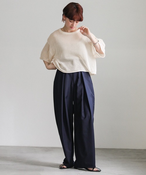 AP STUDIO リネン メッシュ フーディ トップス AP STUDIO リネン メッシュ フーディ トップス