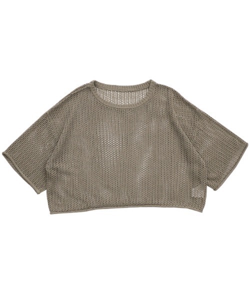 リネンタッチメッシュニットトップス（ニット/セーター）｜select MOCA
