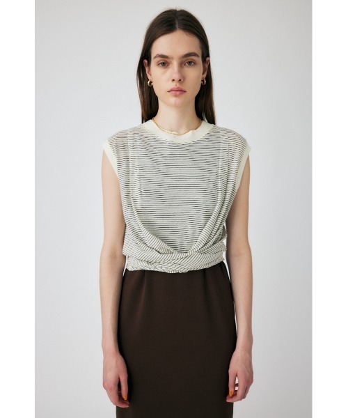 MOUSSY（マウジー）の「BACK TIE SLEEVELESS トップス（タンクトップ・レディース・ブラック/ホワイト系その他/ライトピンク・FREE）」の7枚目の写真